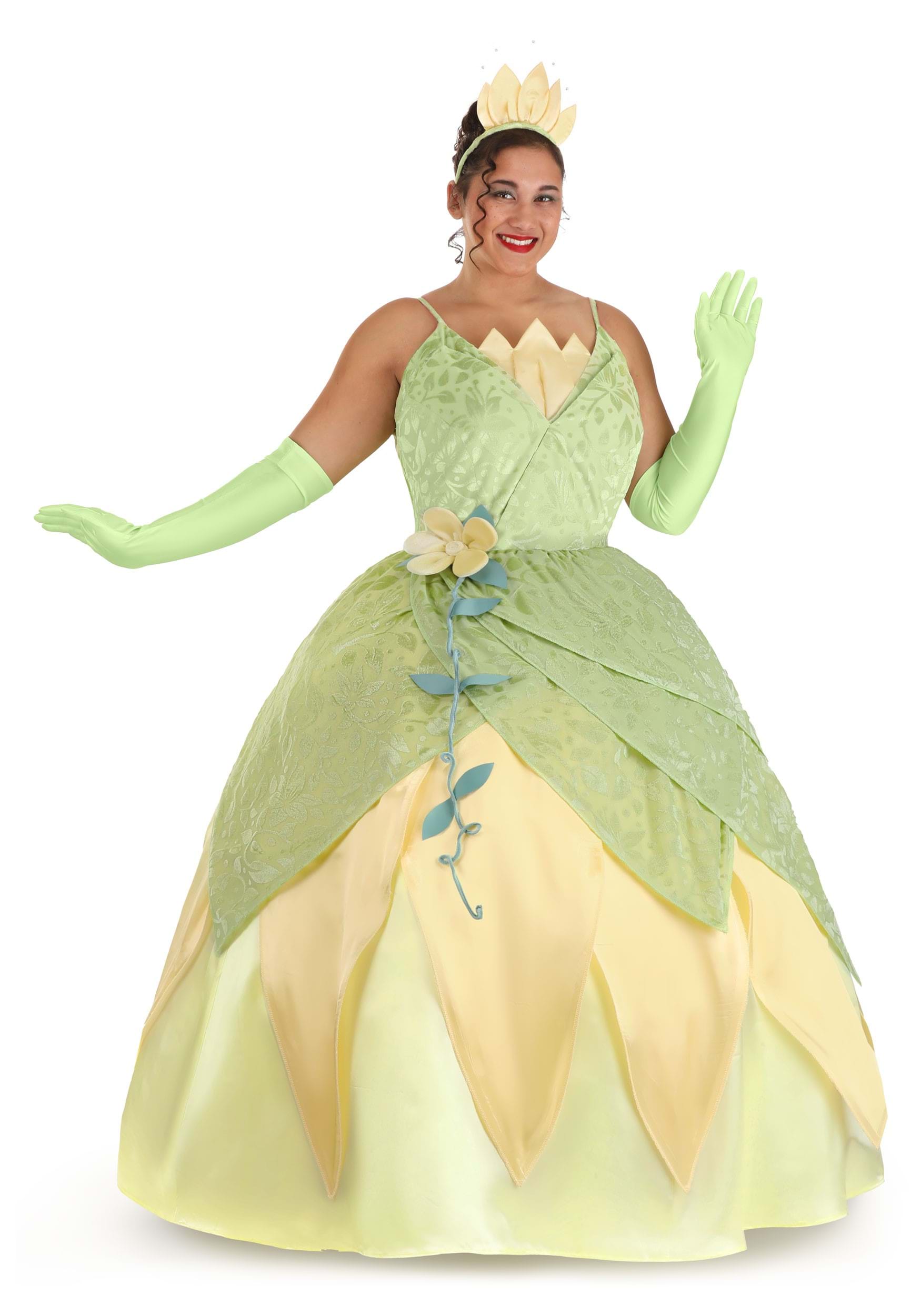 Image of Women's Plus Size Deluxe Disney Princess and the Frog Tiana Costume ID FUN3316PL-3X