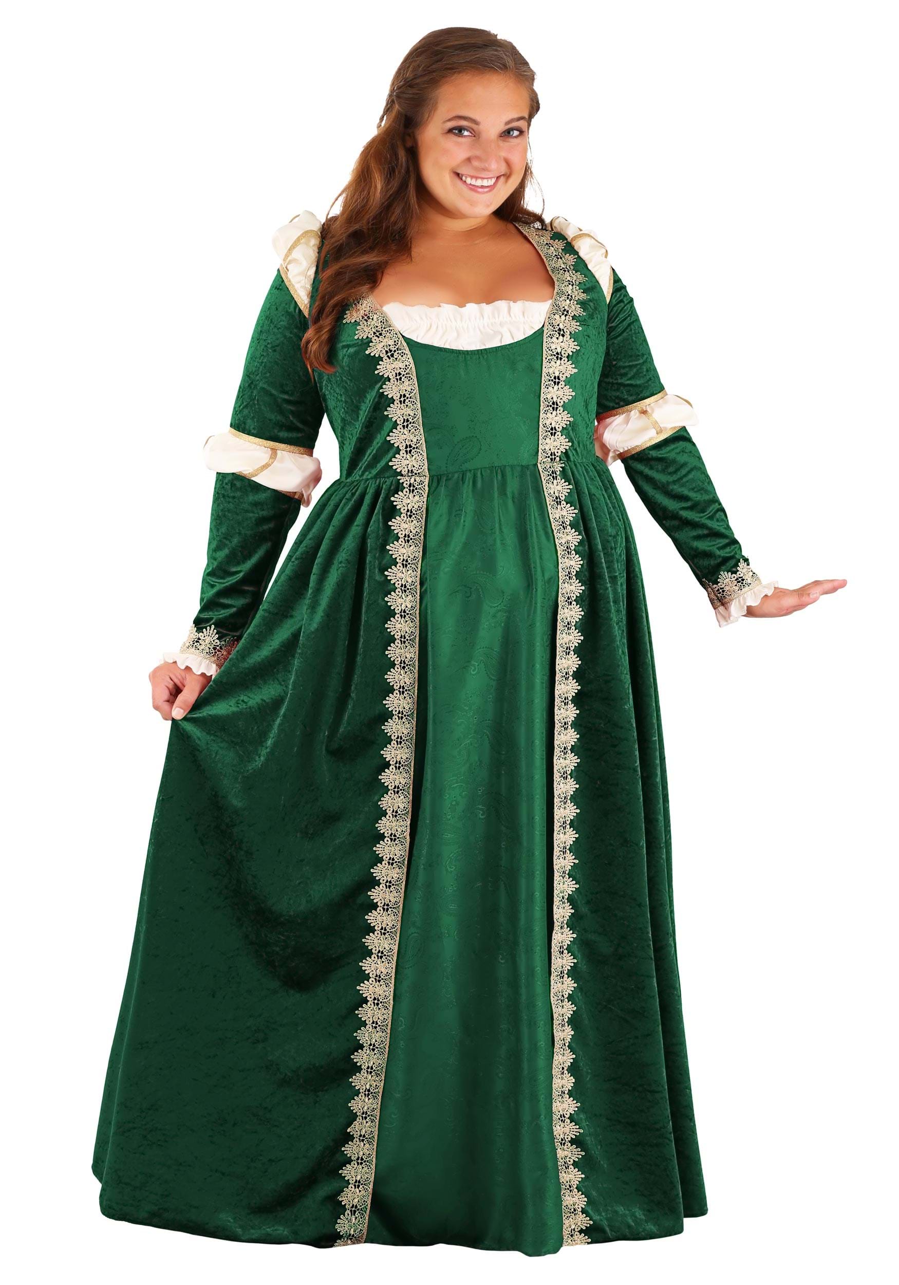 Image of Women's Plus Size Emerald Maiden Costume ID FUN1595PL-2X