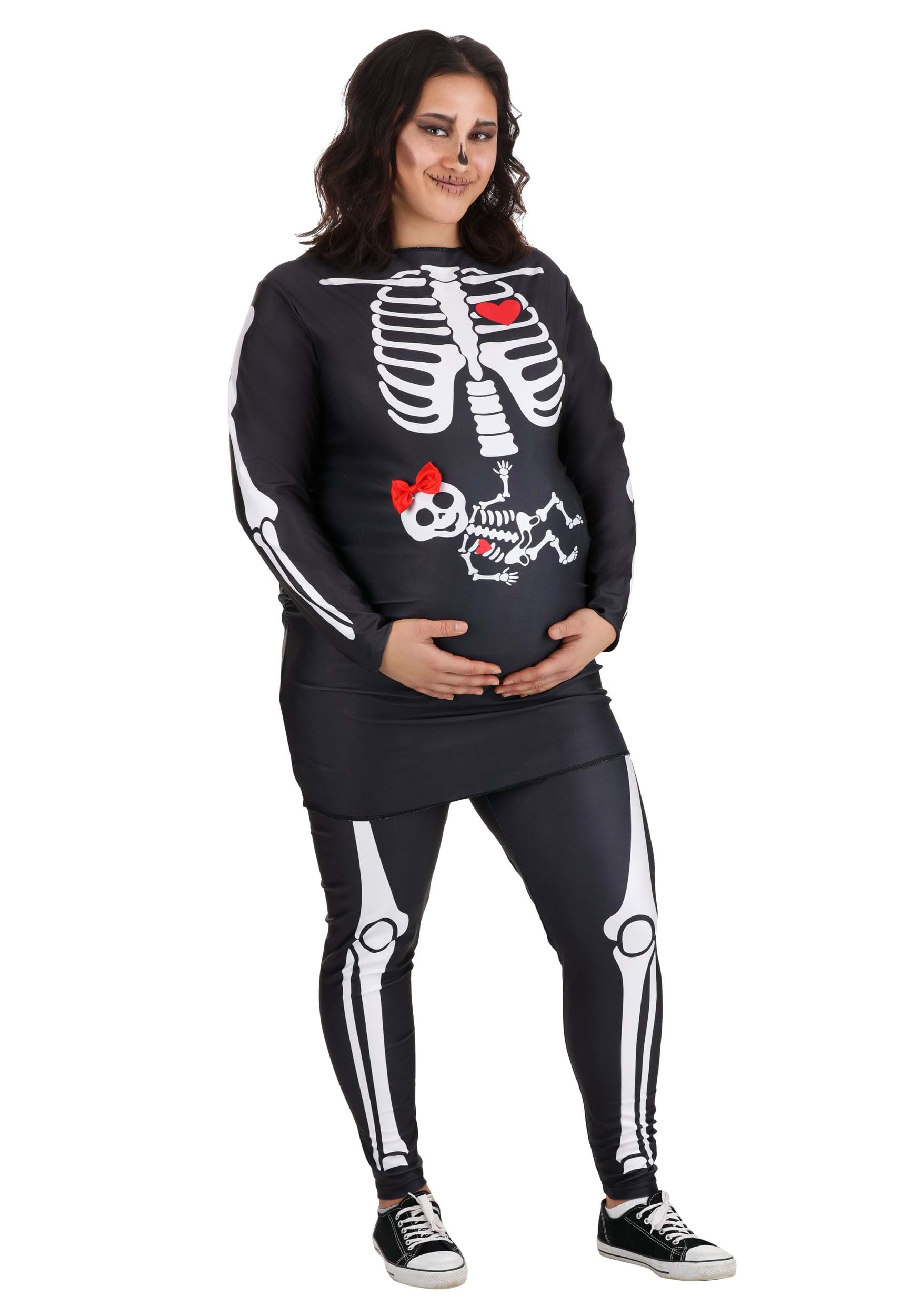 Image of Women's Plus Size Maternity Skeleton Costume ID FUN0704PL-1X