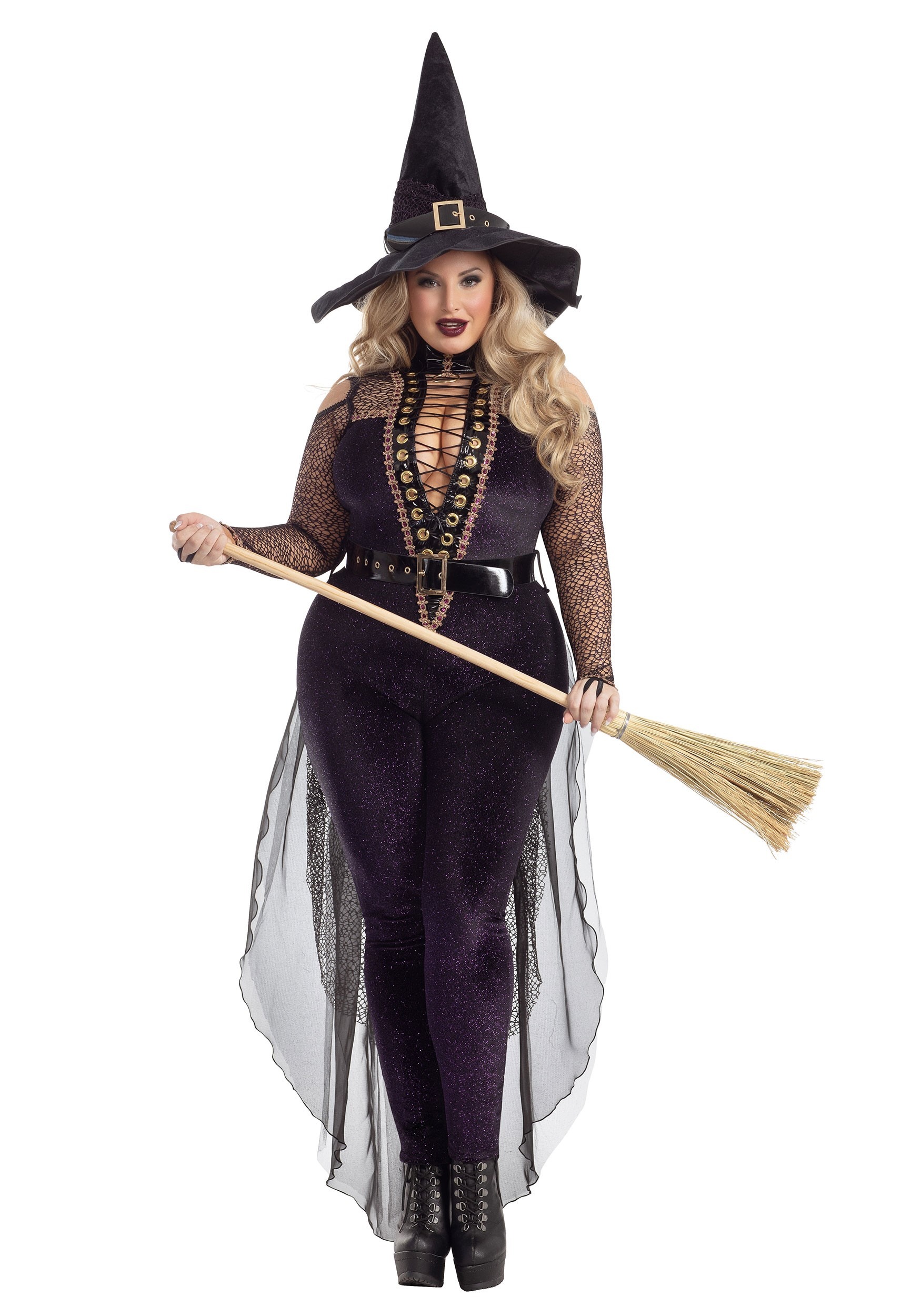 Image of Women's Plus Size Midnight Violet Witch Costume ID PKPK2050XL-1X