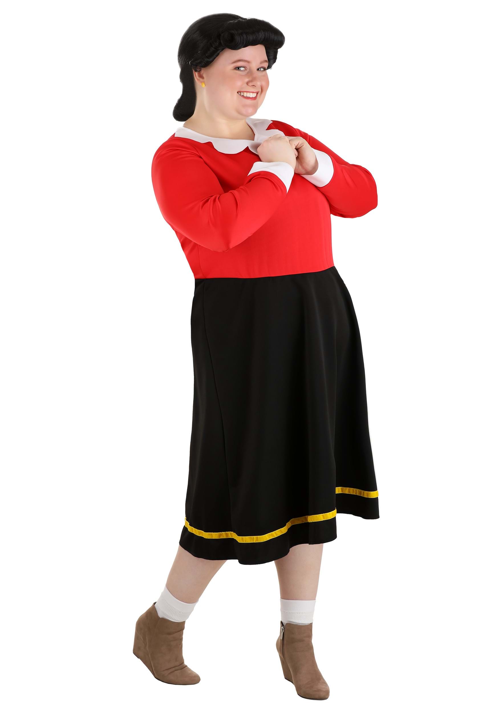 Image of Women's Plus Size Olive Oyl Costume | Plus Size Popeye Costumes ID FUN5252PL-1X