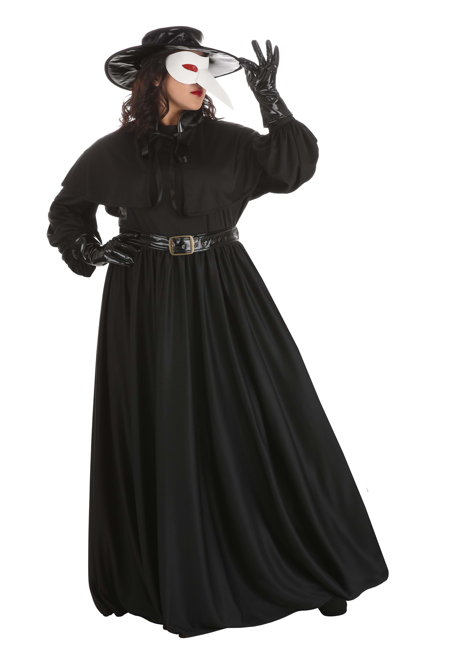 Image of Women's Plus Size Plague Doctor Costume | Scary Plus Size Costumes ID FUN7139PL-1X