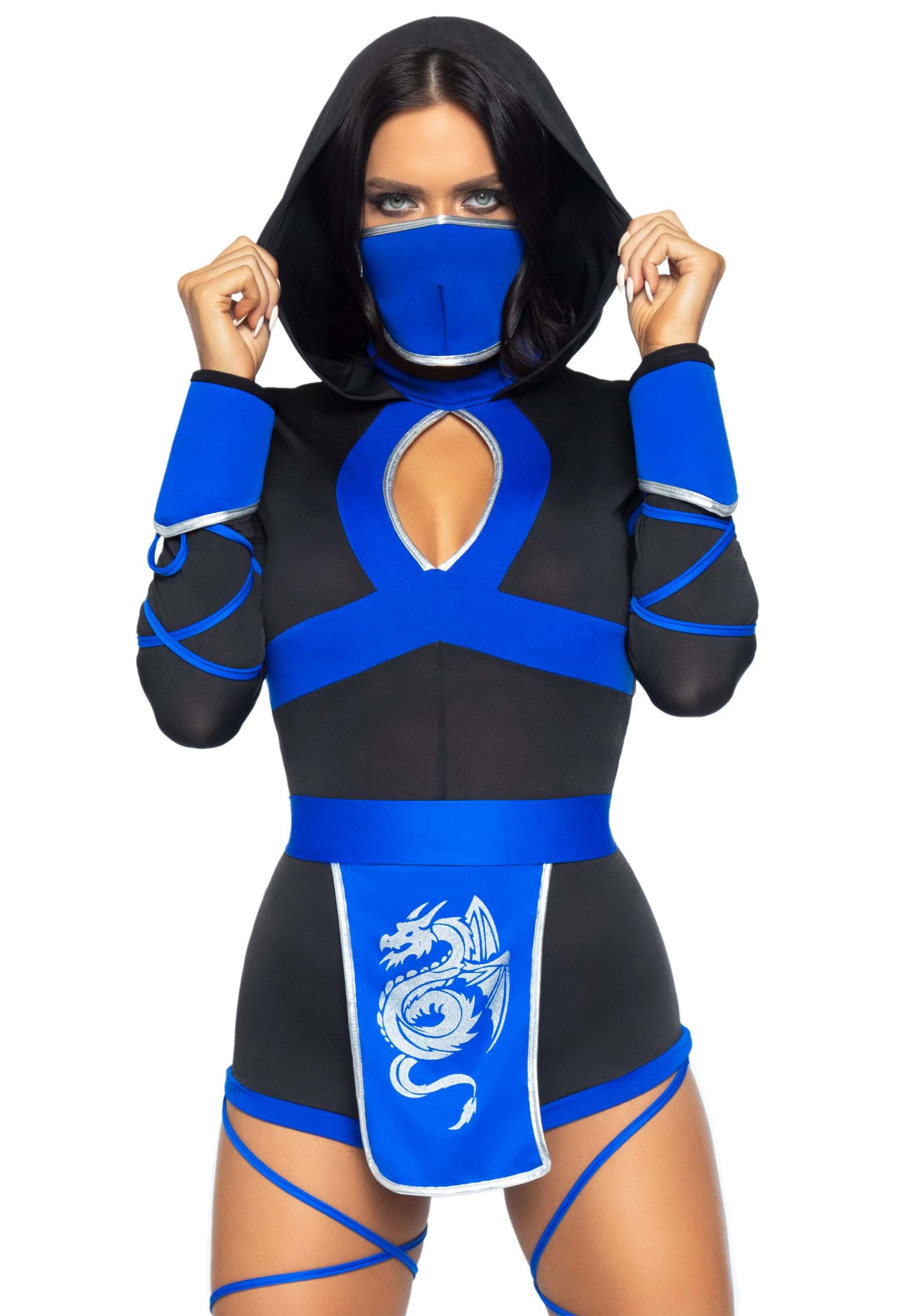 Image of Women's Plus Size Sexy Blue Dragon Ninja Costume ID LE85401BX-1X/2X