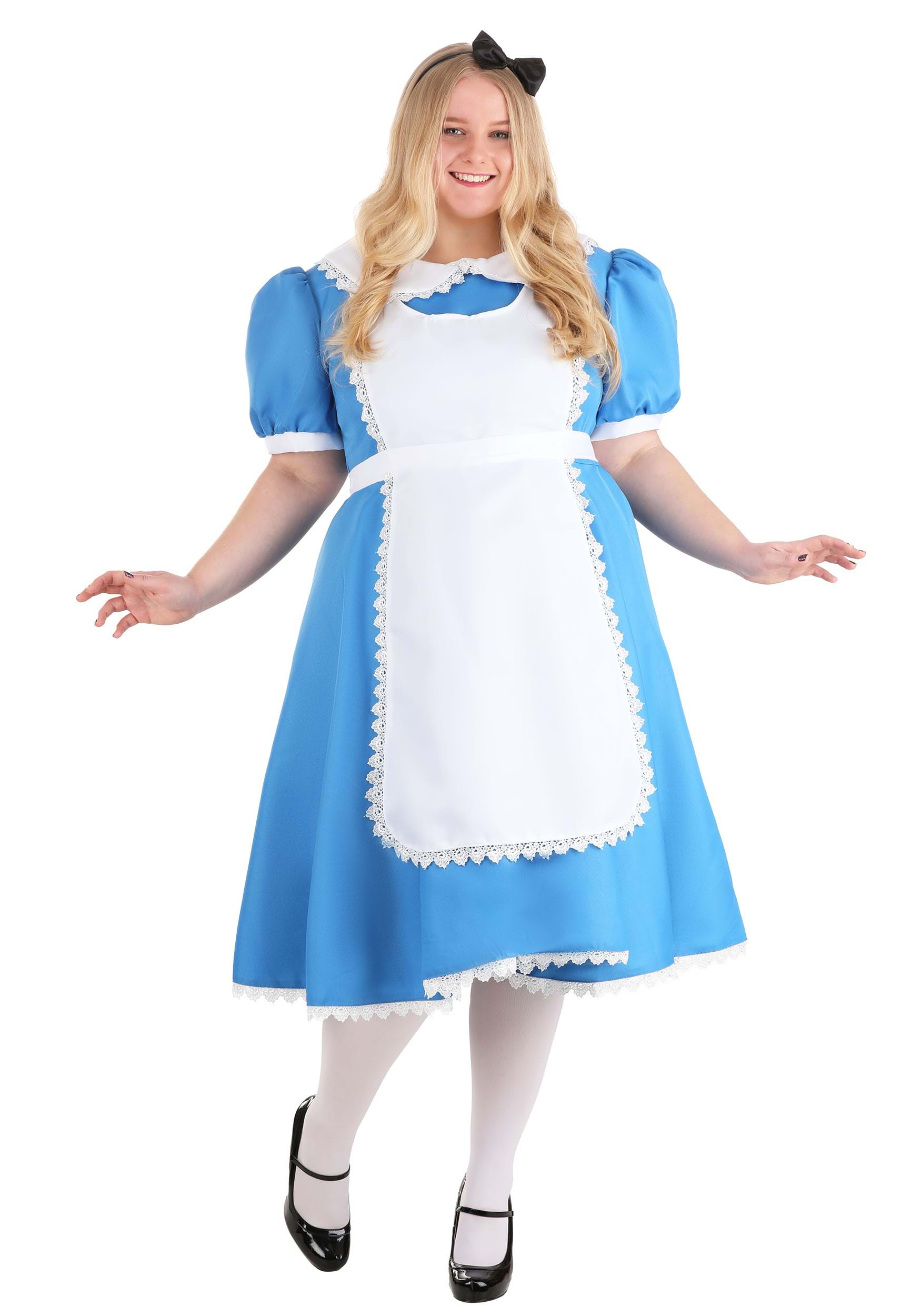 Image of Women's Plus Size Supreme Alice Costume | Storybook Costumes ID FUN2320PL-1X