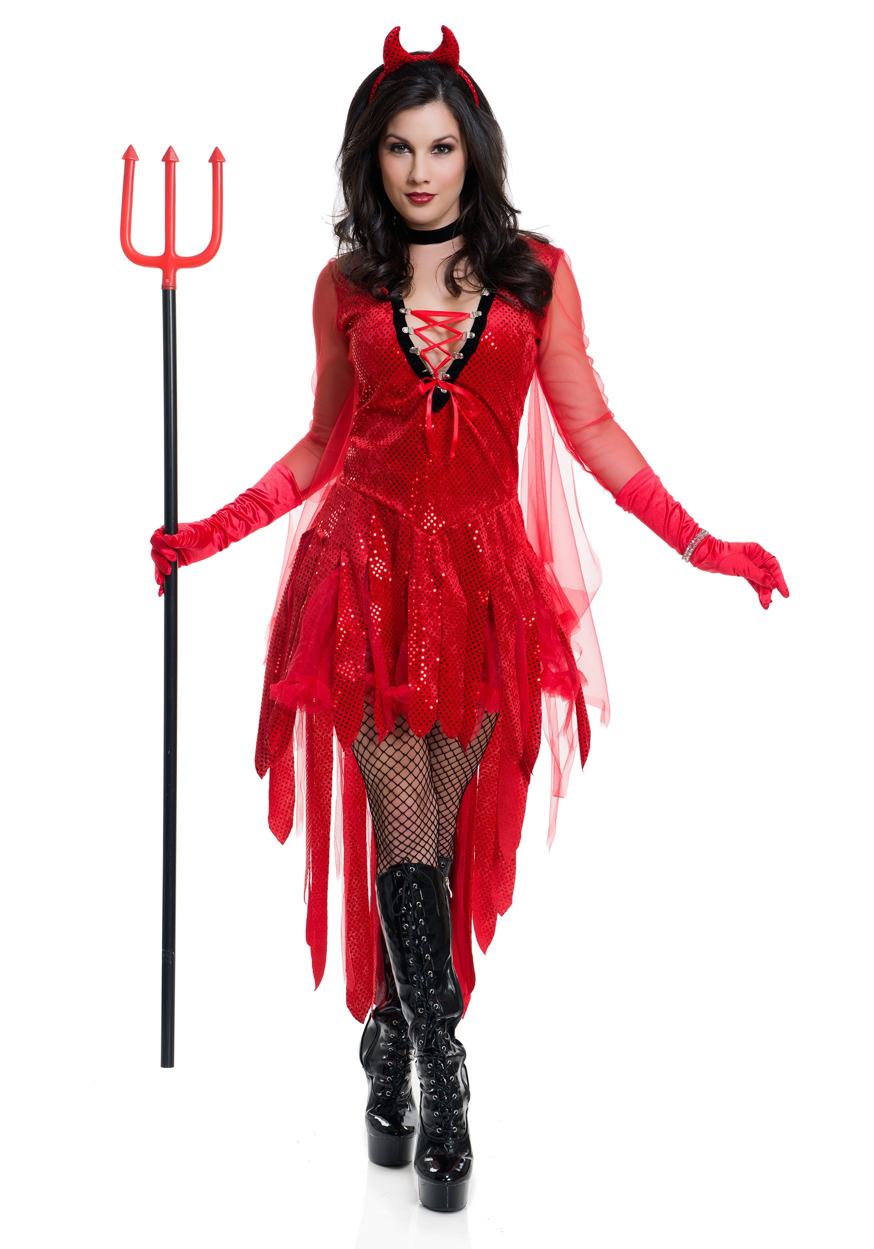 Image of Women's Sizzling Devil Costume ID CH03056V-S