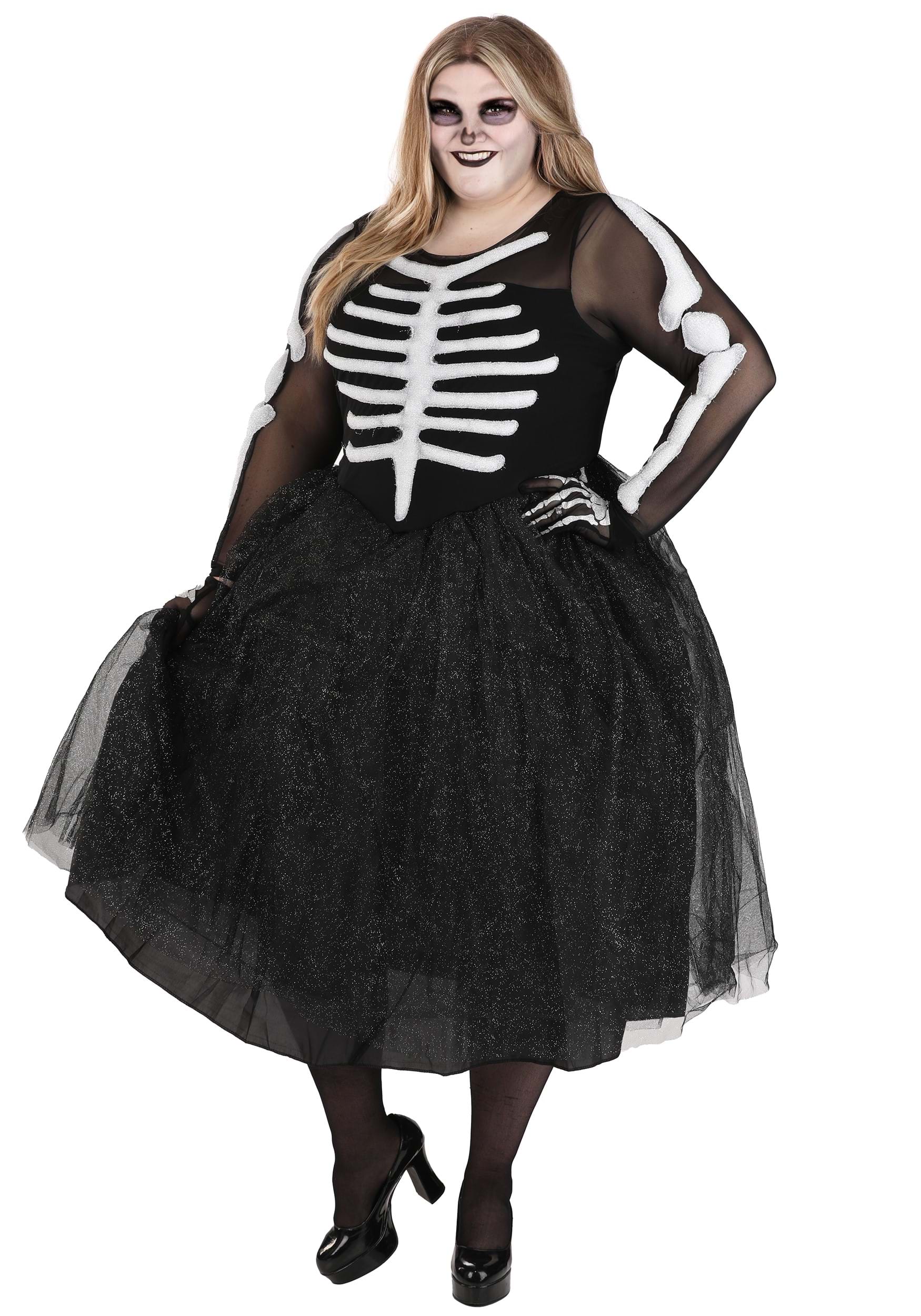Image of Women's Skeleton Beauty Plus Size Costume ID FUN2691PL-4X