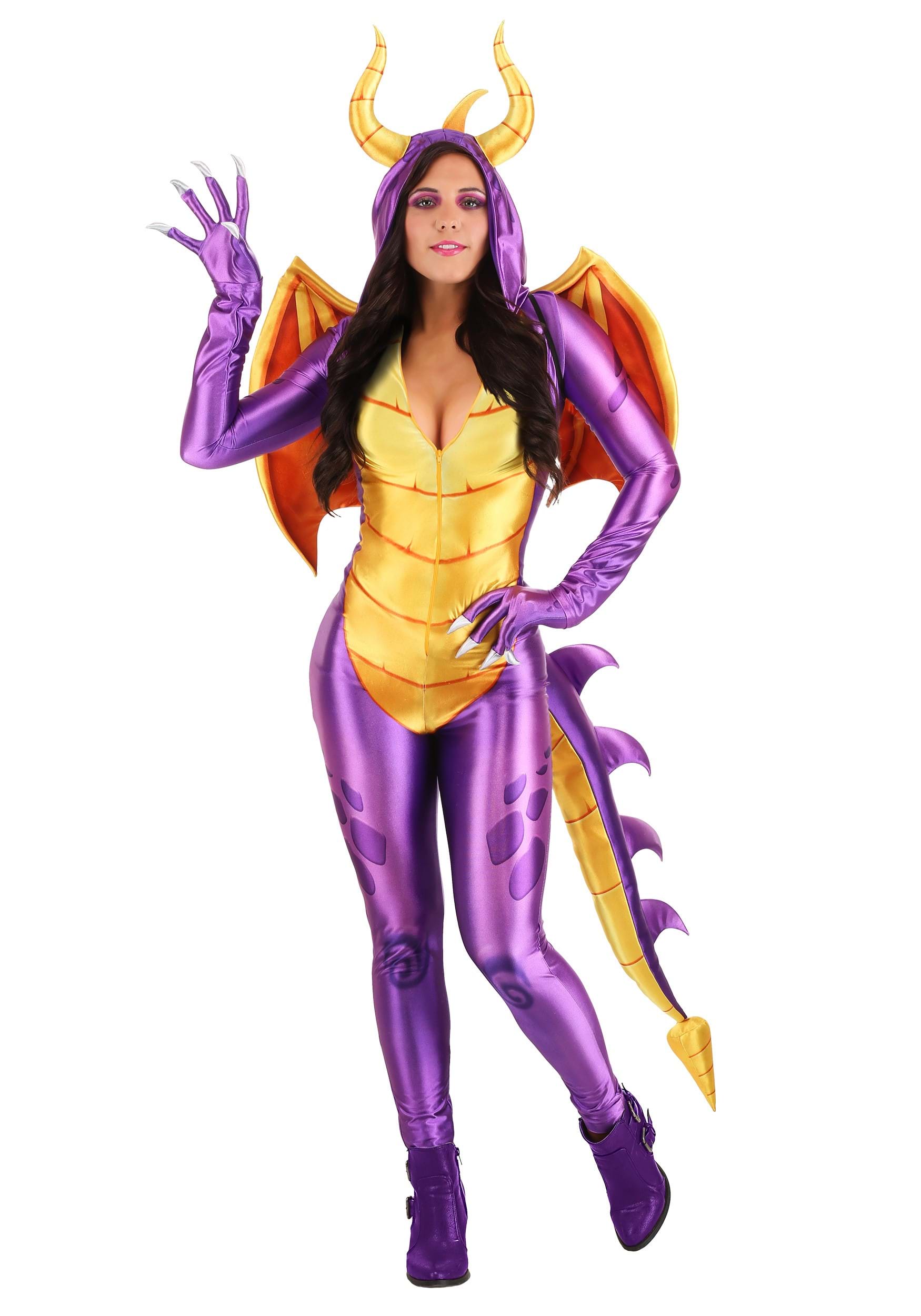 Image of Women's Spyro the Dragon Costume Jumpsuit ID FUN7511AD-XL