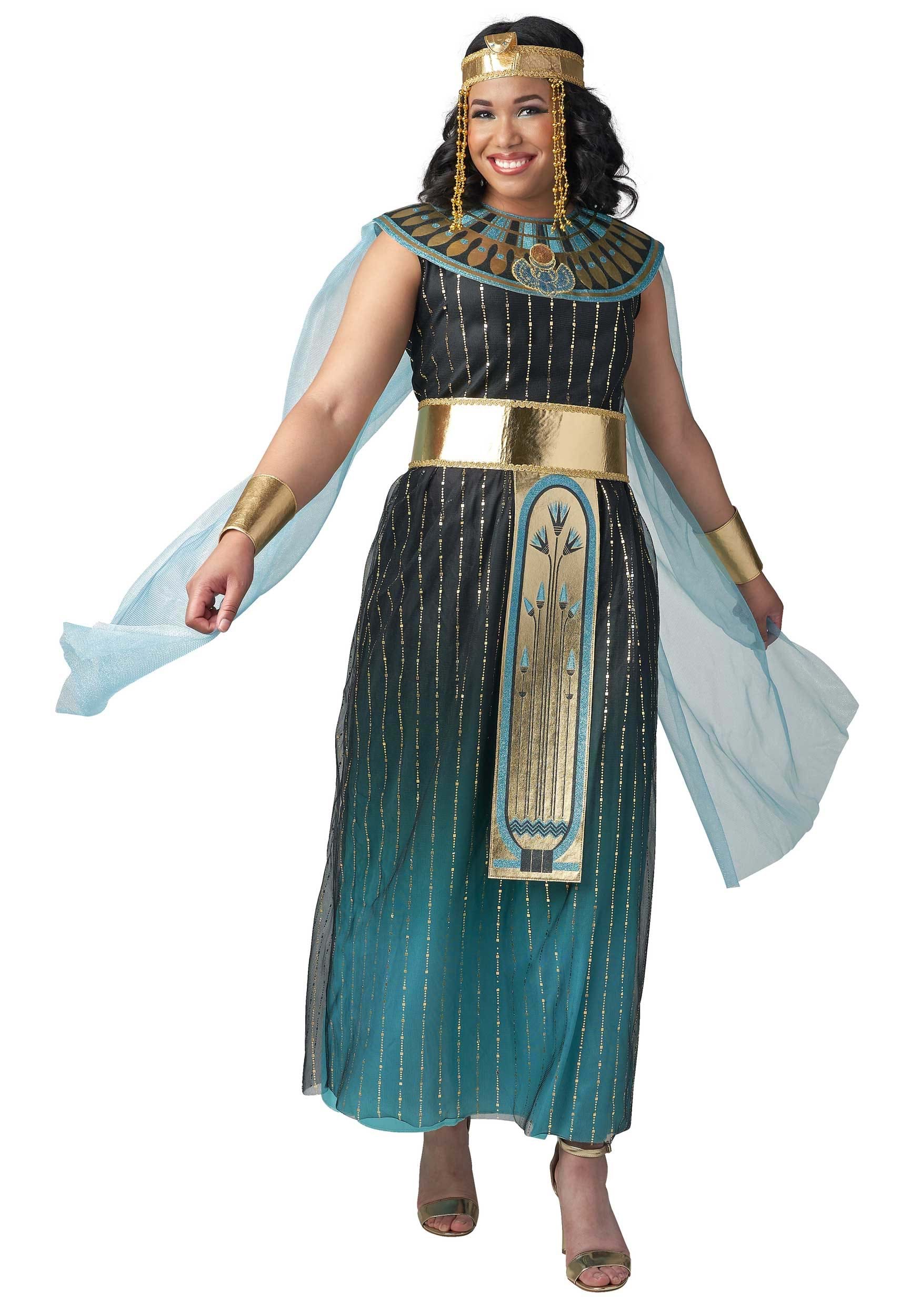 Image of Women's Teal Cleopatra Costume | Adult Egyptian Costumes ID FUN5440AD-1X