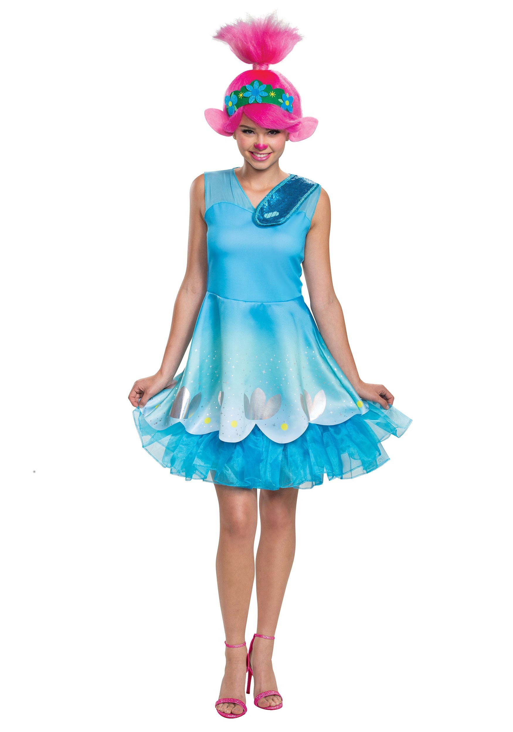 Image of Women's Trolls World Tour Poppy Costume | Princess Poppy Halloween Costume ID DI105189-L
