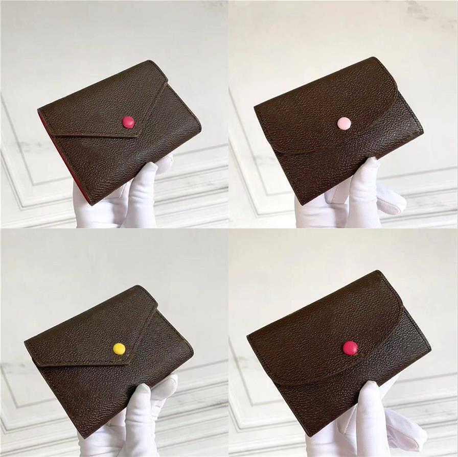 Image of Womens purses Mini Wallets cash Folding bag Card package leather wallet multi color stratified lady design purse classic fold zipper pocket
