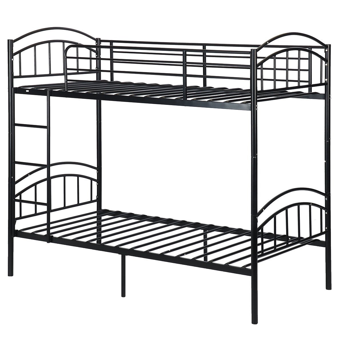 Image of Woodyhome Twin XL Curved Metal Bed Frame Princess Black Platform Bed Frame with Vintage Headboard Footboard Mattress Fou