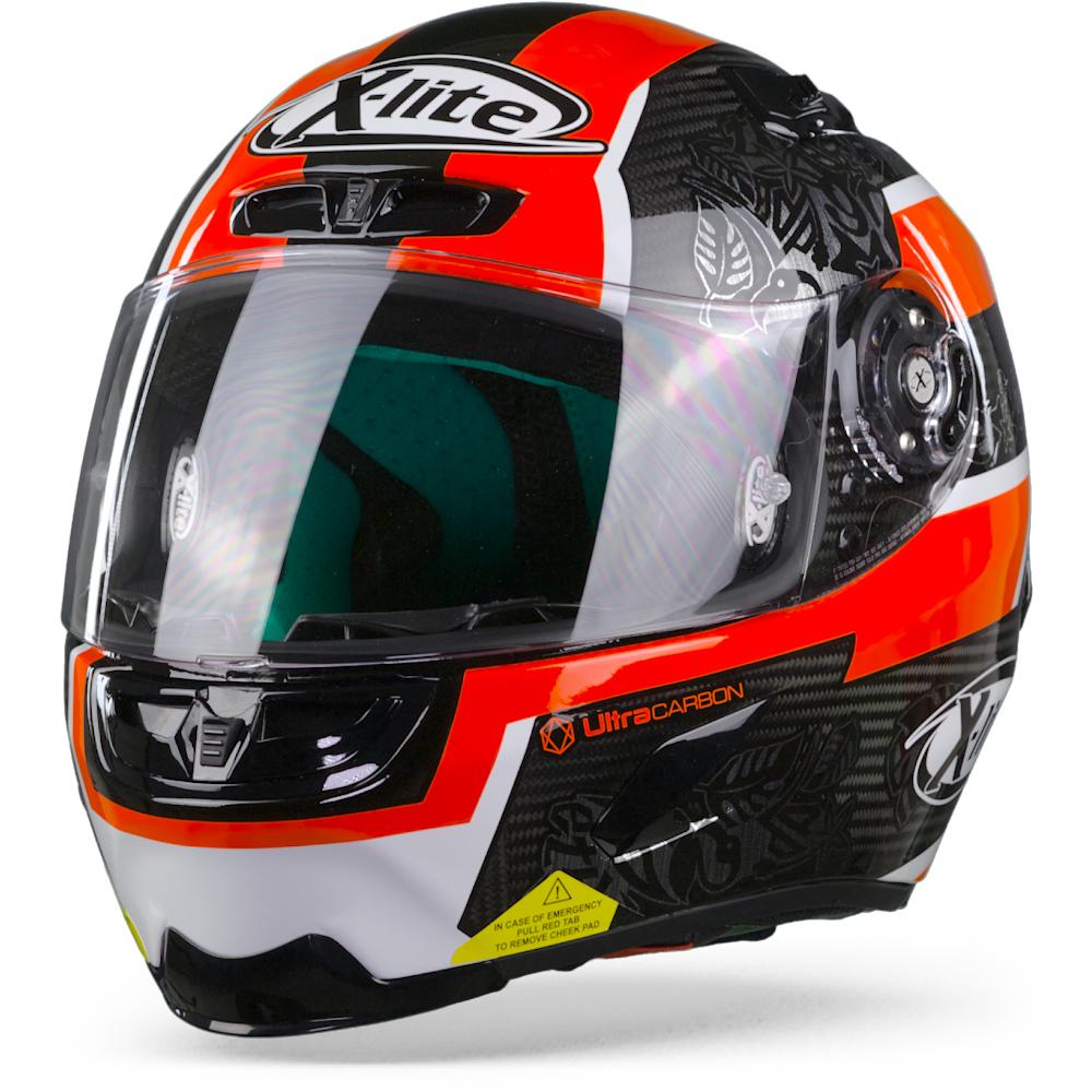 Image of X-Lite X-803 Ultra Carbon 53 Petrucci Carbon Black Red White Full Face Helmet Size 2XL EN