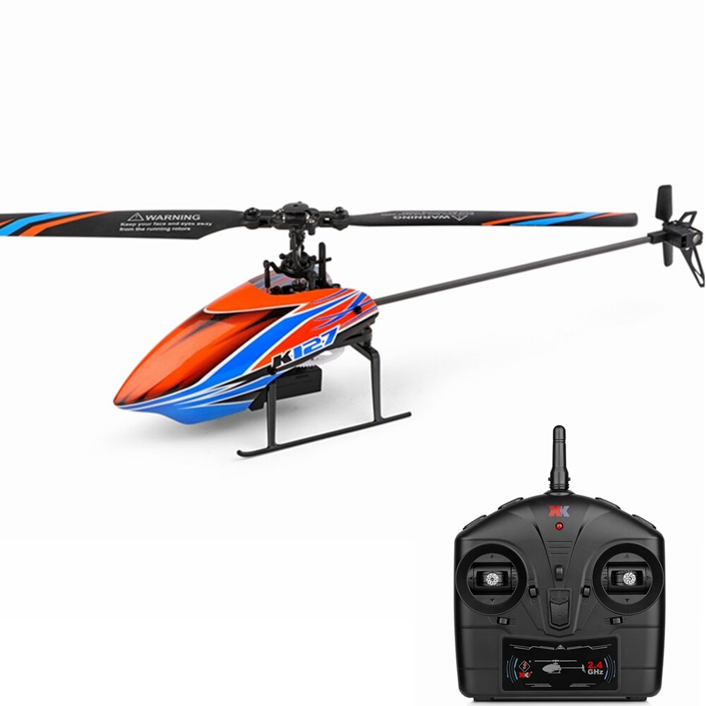 Image of XK K127 4CH 6-Axis Gyro Altitude Hold Flybarless RC Helicopter RTF