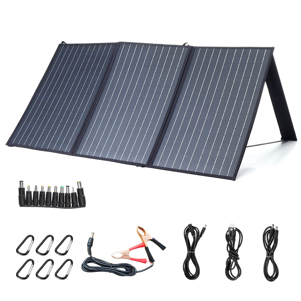 Image of XMUND 2PCS XD-SP2 100W 18V Solar Panel 3-USB+DC PD Fast Charging Outdoor Waterproof Solar Charger For Camping Travelling