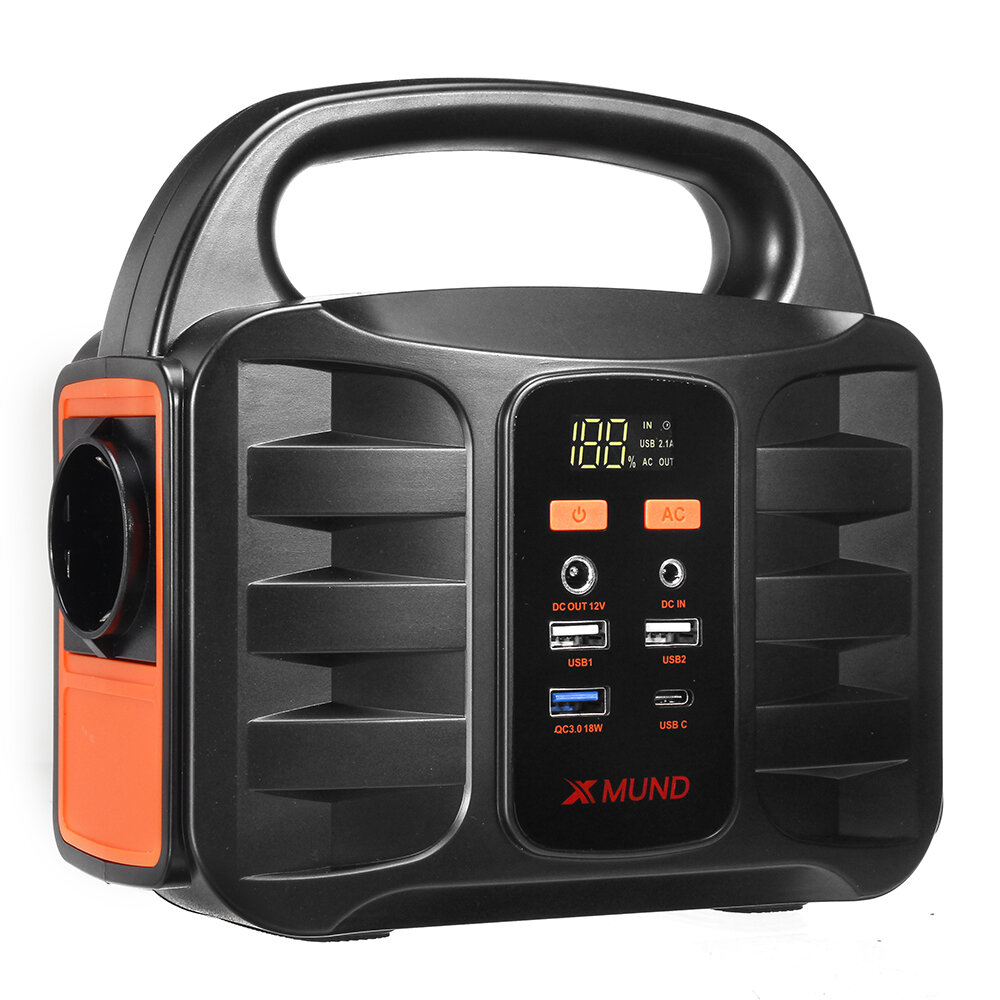 Image of XMUND XD-PS6 155Wh Power Generators Portable Power Station with 220V AC Outlet 2 DC Ports USB QC30 LED Flashlights Powe
