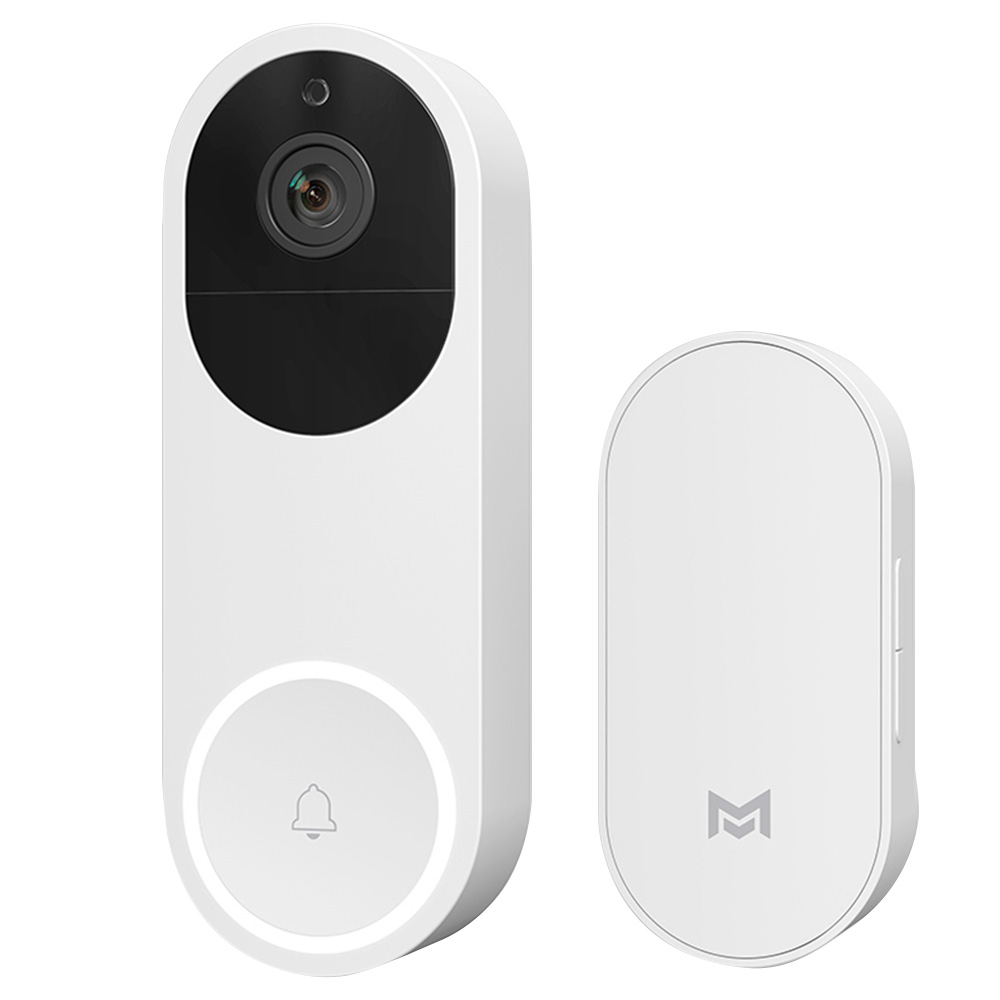 Image of Xiaomo Intelligent Vision Video Doorbell AI Face Identifcation 1080P Infrared Night Vision With Speaker From Xiaomi Youpin - White
