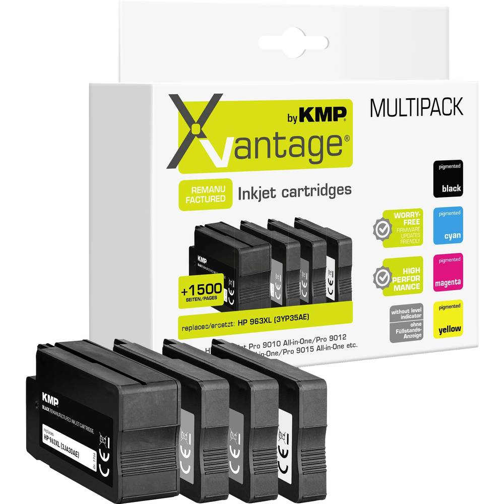Image of Xvantage Ink replaced HP 963XL 3JA30AE 3JA27AE 3JA28AE 3JA29AE Compatible Set Black Cyan Magenta Yellow 17664085