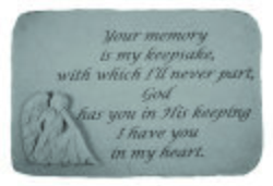 Image of Your memory is my keepsake Engraved Angel Stone