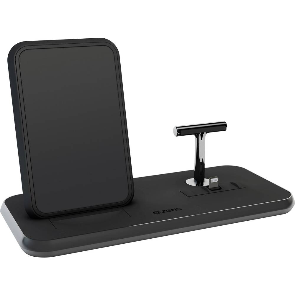Image of ZENS Wireless charger 2000 mA Aluminium Series Stand Wireless Charger + Dock ZEDC06B Outputs Inductive charging