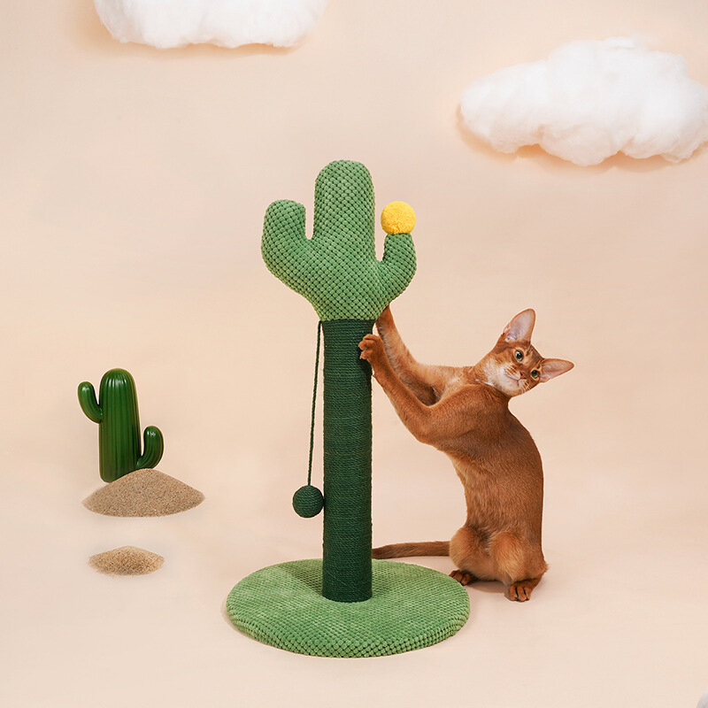 Image of ZERE Cat Scratching Post Cactus Grab Post Grind Claws Play for Pet Supplies Playing Toy