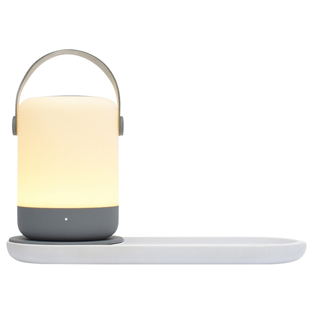 Image of ZHIJI LED Night Light Portable Adjustable Bedside Lamp With Qi Wireless Charger From Xiaomi Youpin - Grey