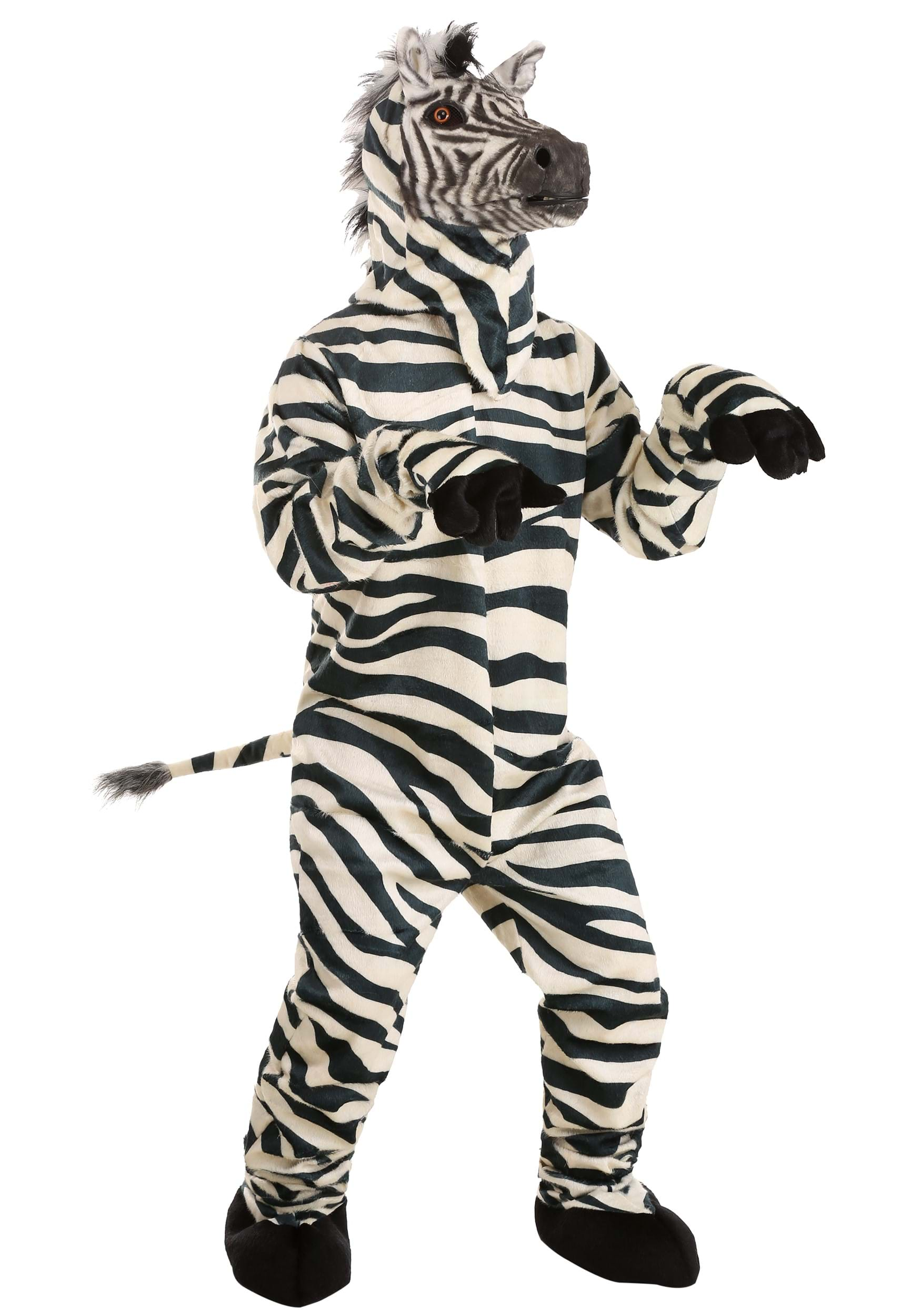 Image of Zebra Mascot with Mouth Mover Mask for Adults ID EL451715-ST