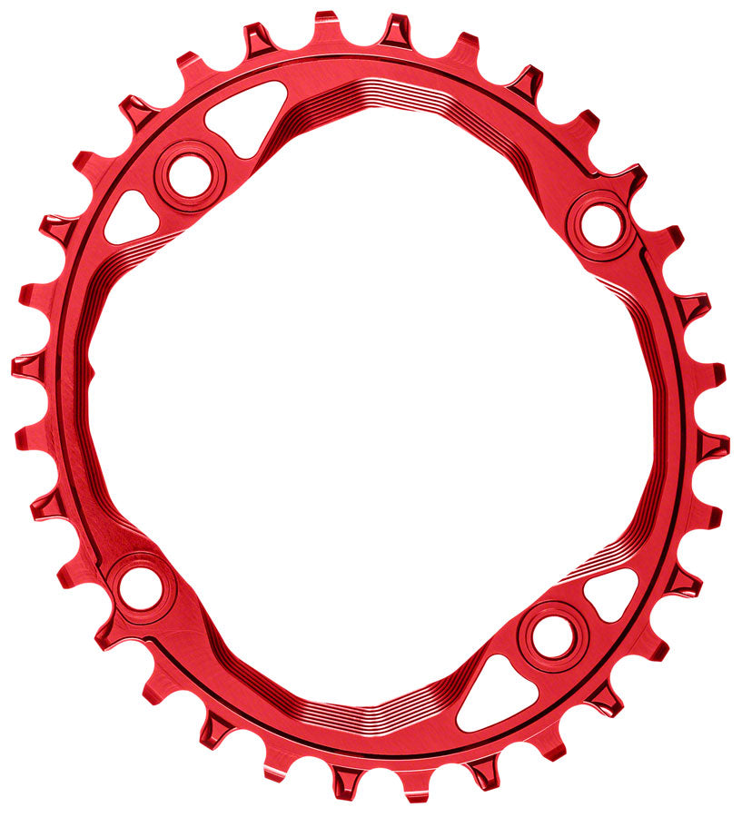 Image of absoluteBLACK Oval 104 BCD Chainring - 32t 104 BCD 4-Bolt Narrow-Wide Red