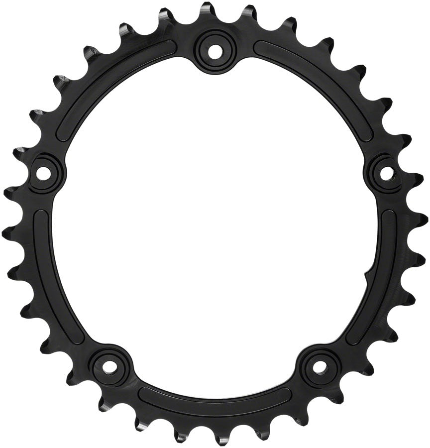 Image of absoluteBLACK Premium Sub-Compact Oval 110 BCD Road Inner Chainring - 32t 110 BCD 5-Bolt Black