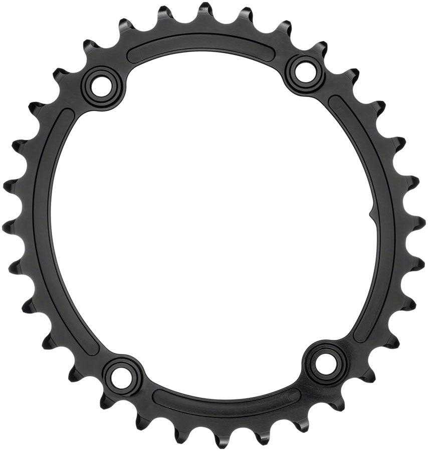 Image of absoluteBLACK Premium Sub-Compact Oval 110 BCD Road Inner Chainring - 32t 110 Shimano Asymmetric BCD 4-Bolt Black