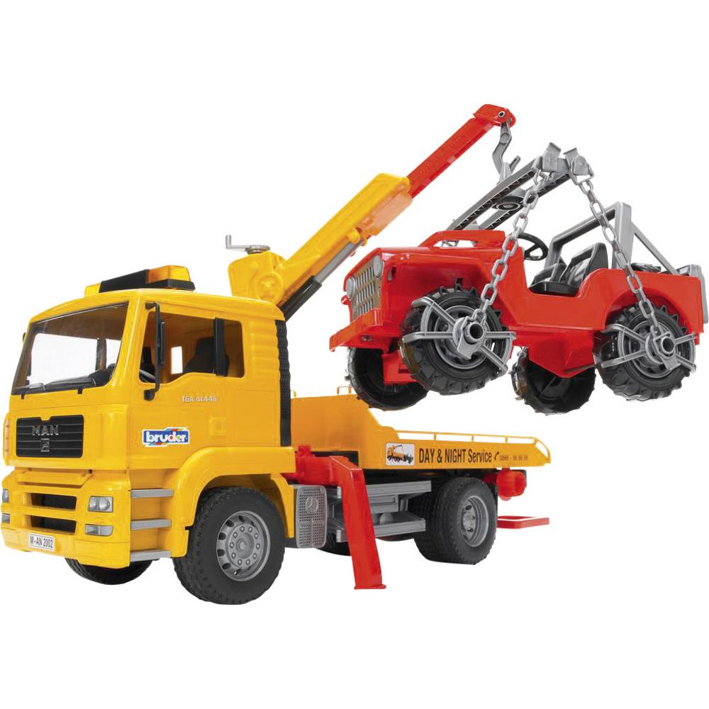 Image of bruder MAN TGA tow truck with semi-trailer Assembled Commercial vehicle