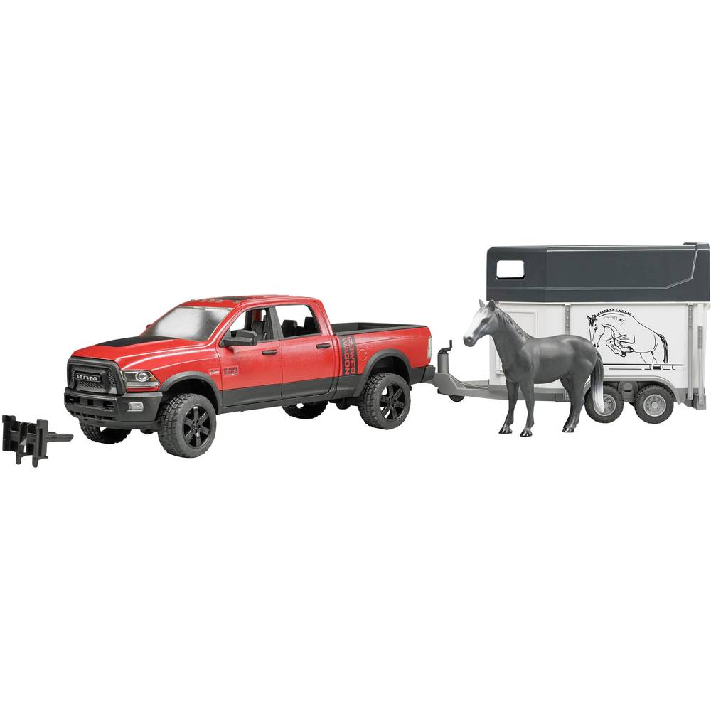 Image of bruder RAM 2500 Power wagon with horse attachments