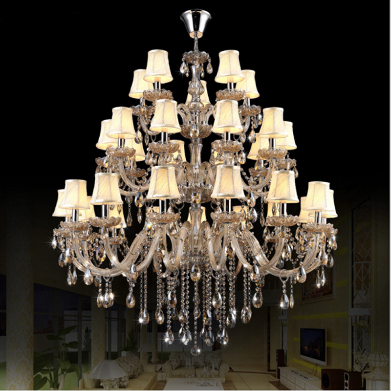 Image of chrome chandelier with shades modern led chandelier lights indoor lighting large chandeliers for hotels interior lamp hotel hall pendant lamps