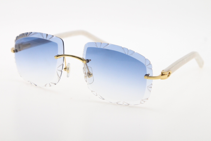 Image of designer Selling Rimless glasses diamond Cut Fashion Marble Aztecs Arms Sunglasses 3524012-B Metal Glasses Male and Female UV400
