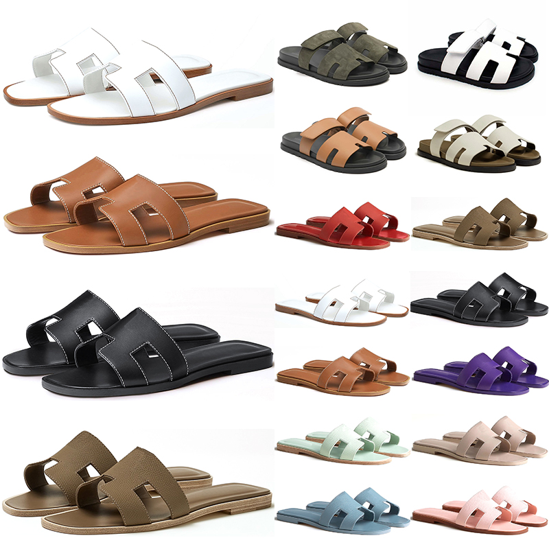 Image of designers sandals slippers slides women black white Khaki Pink bule purple flat flip flop crocodile skin slide ladies beach sandal summer size 4-10