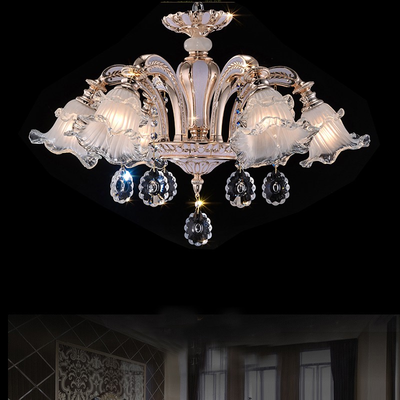Image of fashion chandeliers led crystal light for living room modern indoor lighting simple flush mounted dining room chandelier pendant lamps