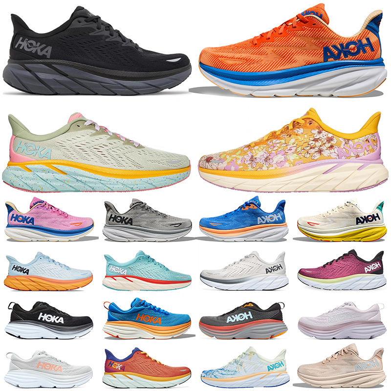 Image of hoka bondi 8 clifton 9 running shoe hokas shoes Carbon free People Harbor Mist Outer Space women mens trainers outdoor sports sneakers