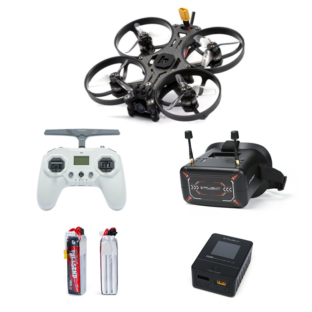 Image of iFlight Protek R20 Analog 94mm 3S Whoop F4 AIO 2 Inch FPV Racing Drone RTF ELRS 24G w/ Radio Transmitter FPV Goggles Co