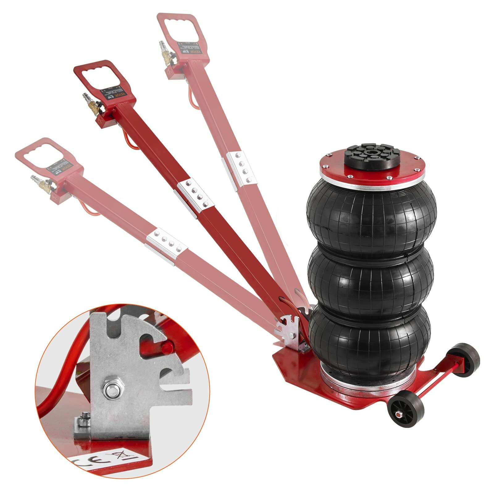 Image of iMars Air Jack 5 Ton/11000 lbs Triple Bag Airbag Jack with Six Steel Pipes 185 inch/470 mm Lift up Fast Lifting Pneumat