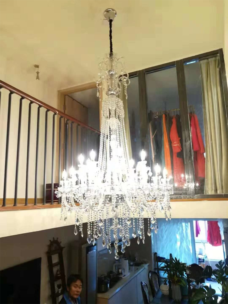 Image of large modern crystal chandeliers for high ceiling extra large chandelier living room led luxury Lighting industrial villa hall pendant lamp Foyer