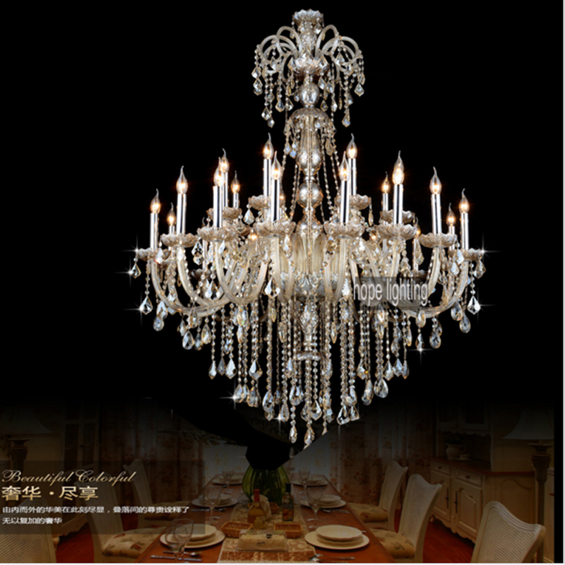 Image of luxurious European Style Lighting Large Crystal Chandeliers Contemporary crystal lamps big hotel banquet hall chandelier light