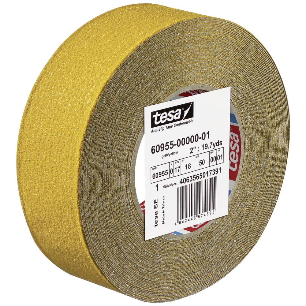 Image of tesa ANTI-RUTSCH 60955-00000-01 Anti-slip tape tesaÂ® Yellow (L x W) 18 m x 50 mm 1 pc(s)