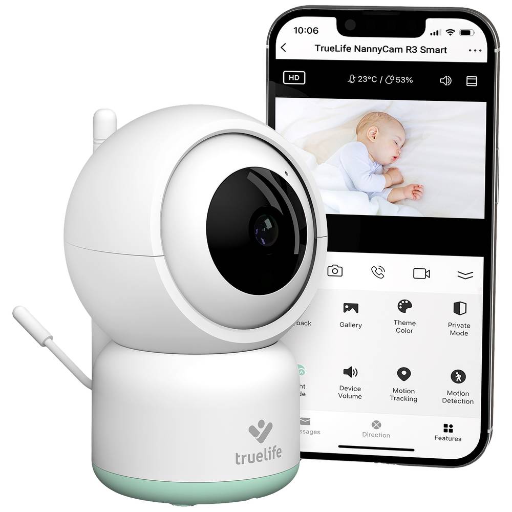 Image of truelife TrueLife NannyCam R3 Smart TLNCR3S Baby monitor incl camera Wi-Fi 24 GHz
