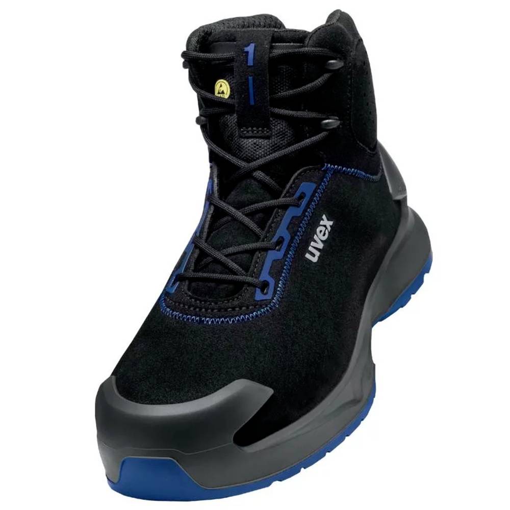 Image of uvex S2 PUR W11 6815842 Safety work boots S2 Shoe size (EU): 42 Black Blue 1 Pair