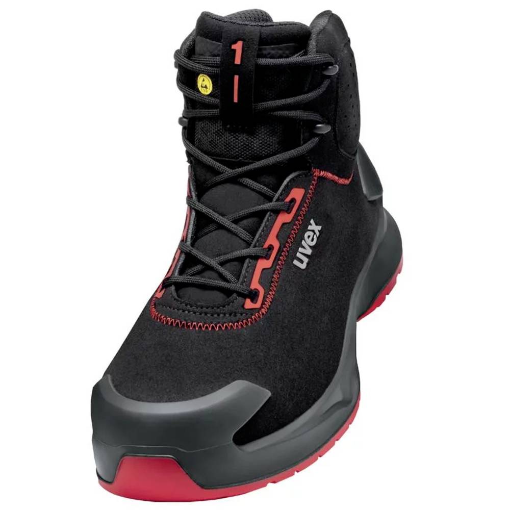 Image of uvex S3L PUR W11 6804239 Safety work boots S3L Shoe size (EU): 39 Black Red 1 Pair