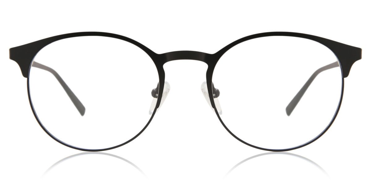 Image of Óculos de Grau Oval Aro Cheio Metal Pretos - Luz Anti Azul - SmartBuy Collection BRLPT